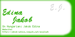 edina jakob business card
